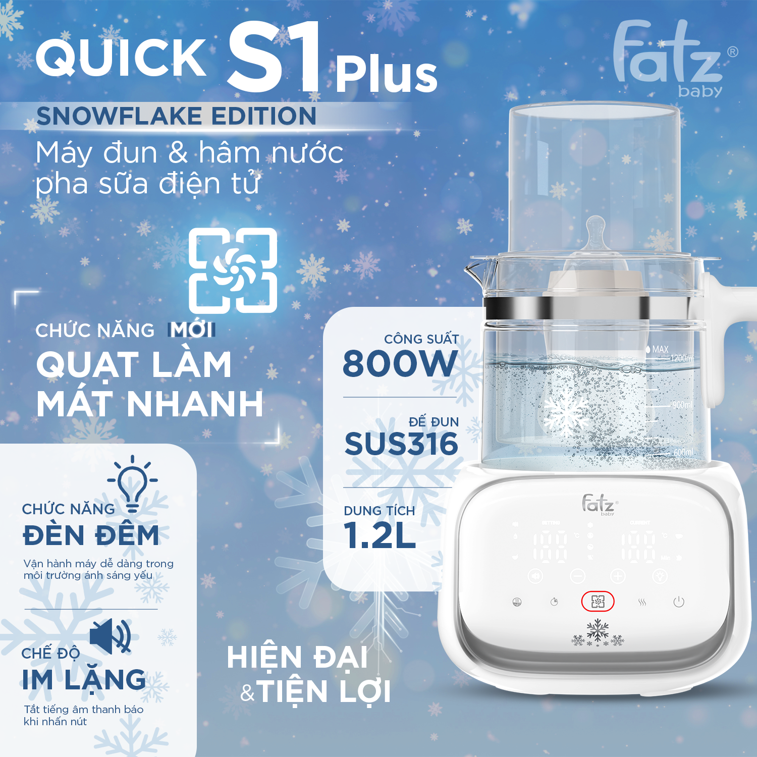 máy đun và hâm nước pha sữa điện tử quick s1