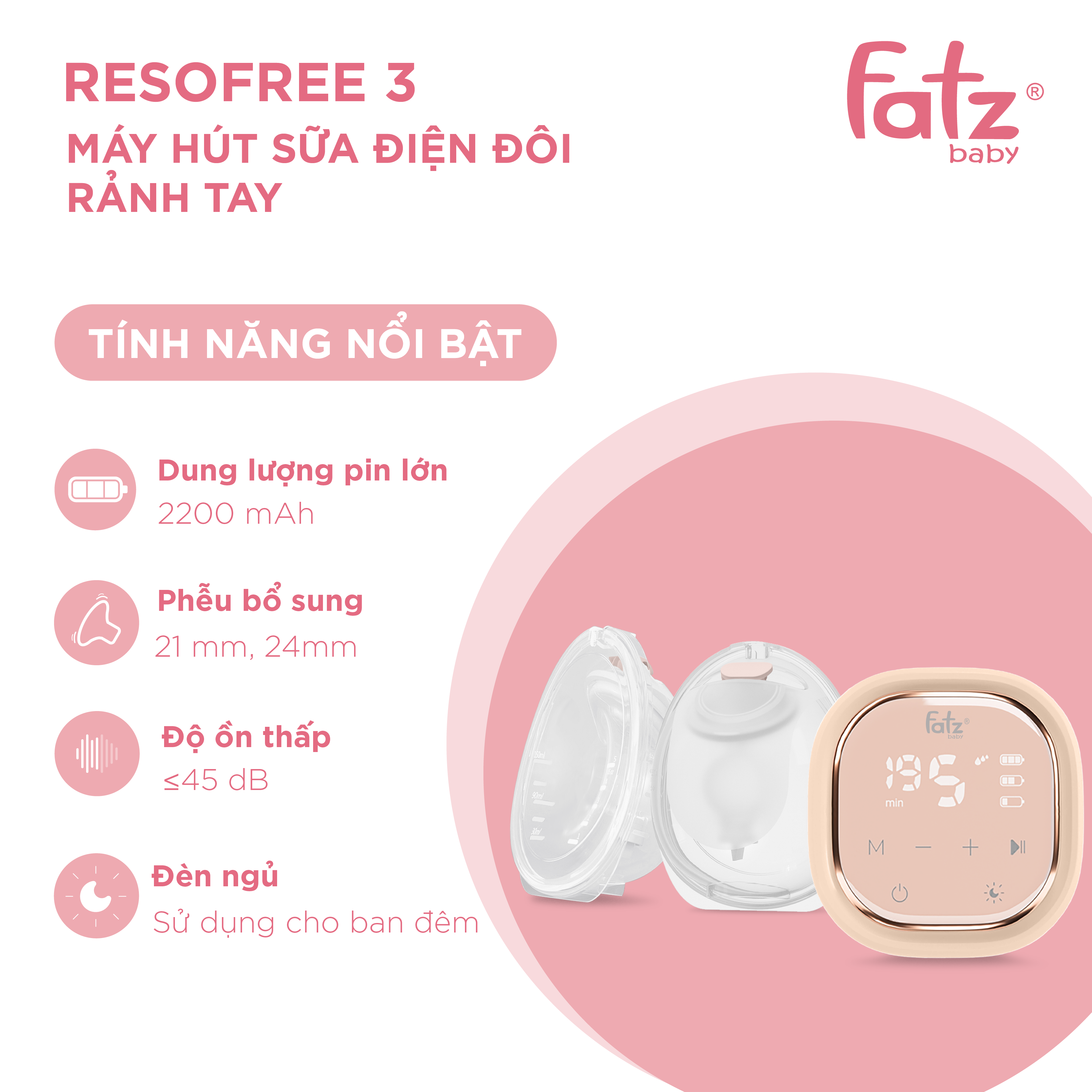 máy hút sữa điện đôi rảnh tay resofree 3