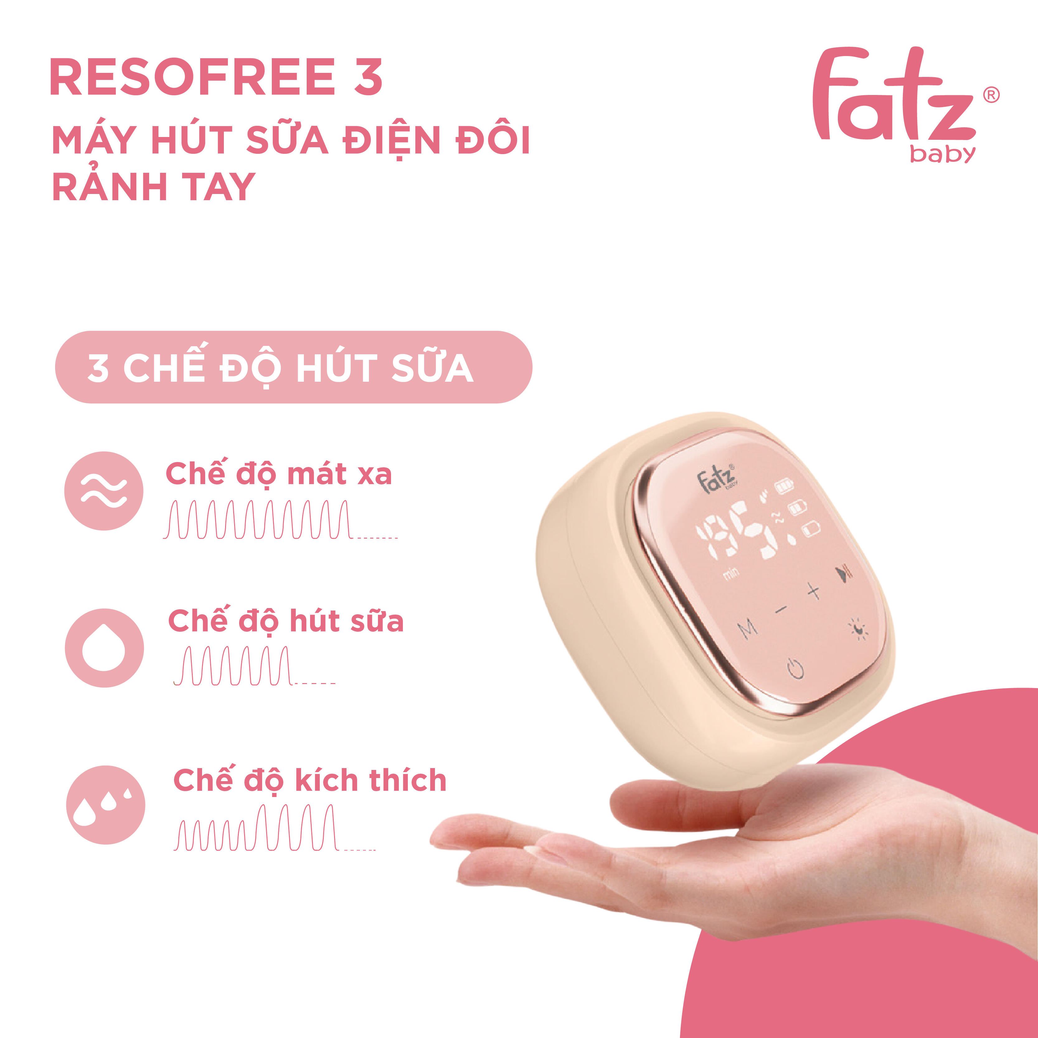 máy hút sữa điện đôi rảnh tay resofree 3
