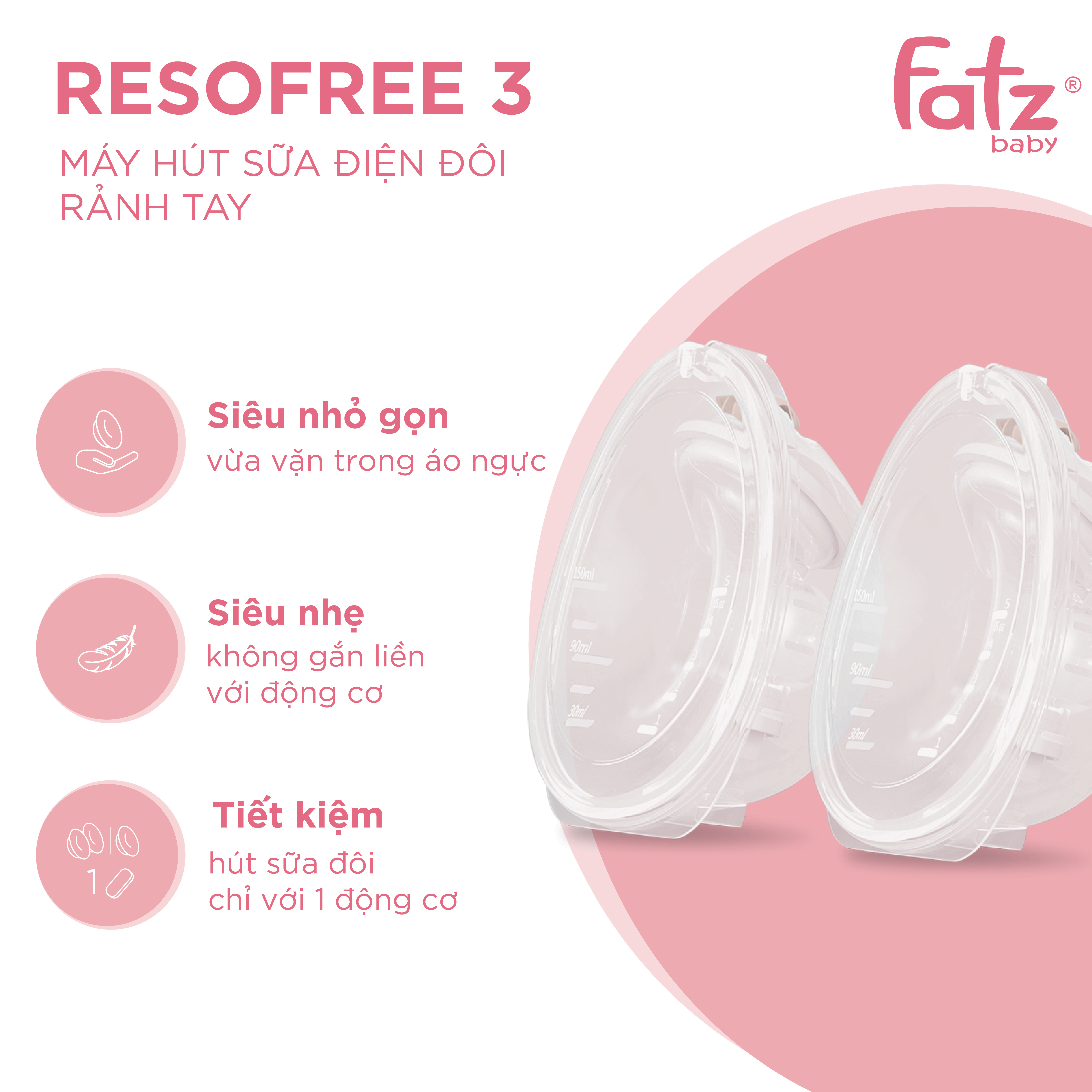 máy hút sữa điện đôi rảnh tay resofree 3