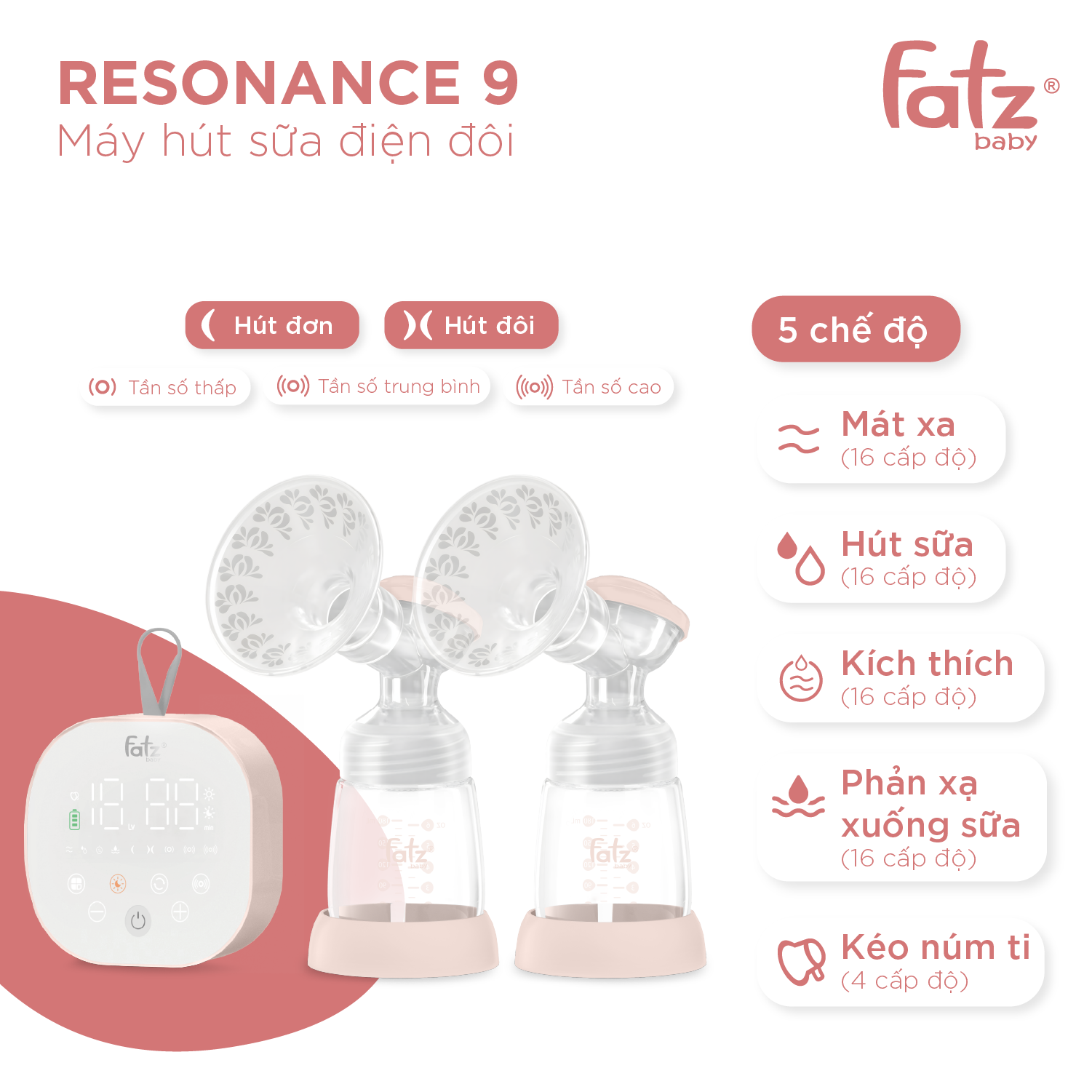 máy hút sữa điện đôi resonance 9
