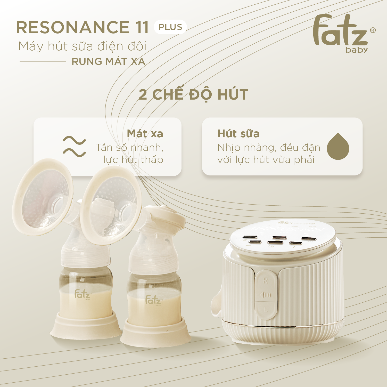 máy hút sữa điện đôi rung mát xa resonance 11 plus