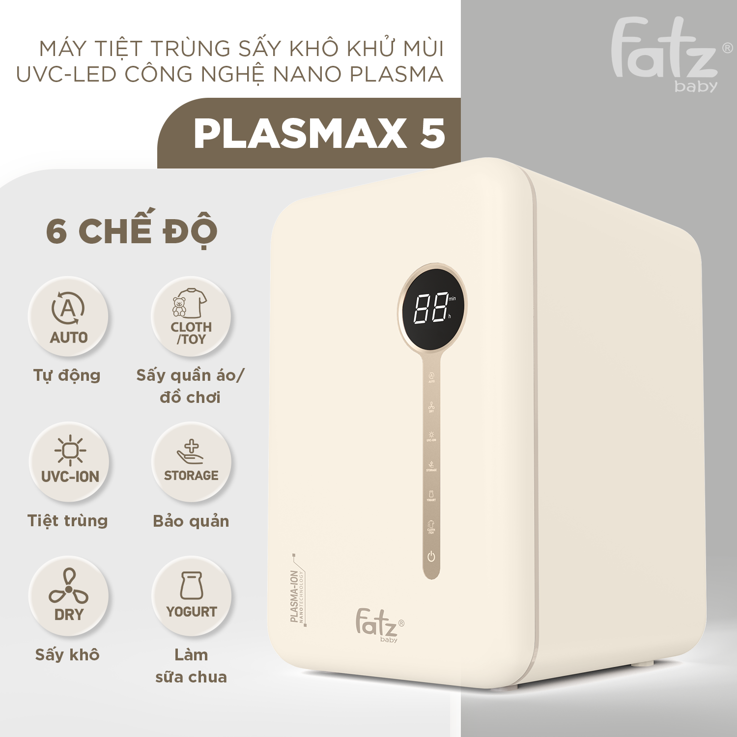máy tiệt trùng sấy khô khử mùi uvc led công nghệ nano plasma ion plasmax 5