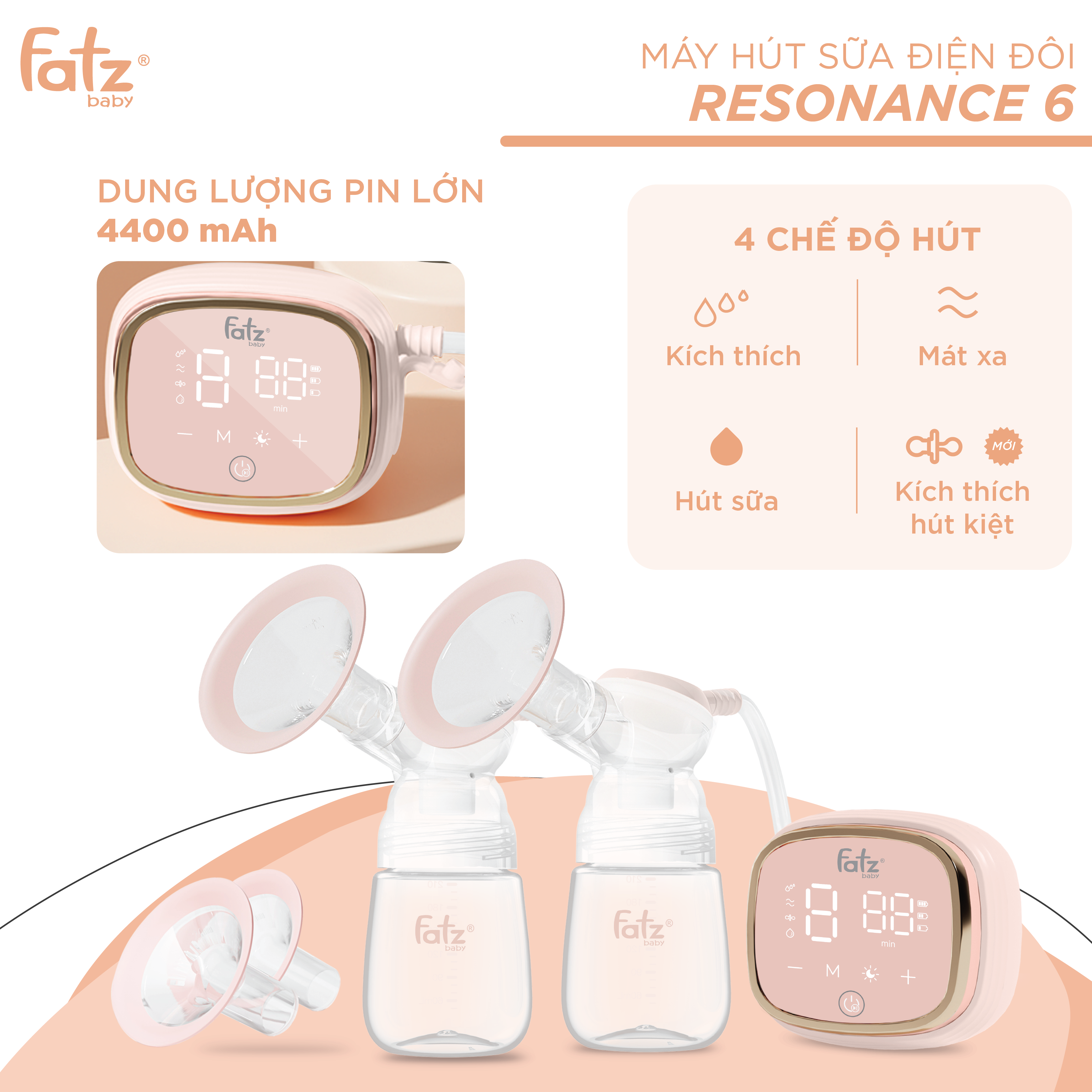 mÁy hÚt sỮa ĐiỆn ĐÔi resonance 6 fb1102vn